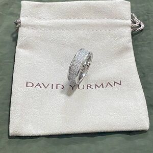David Yurman Silver Diamond Ring Sz8